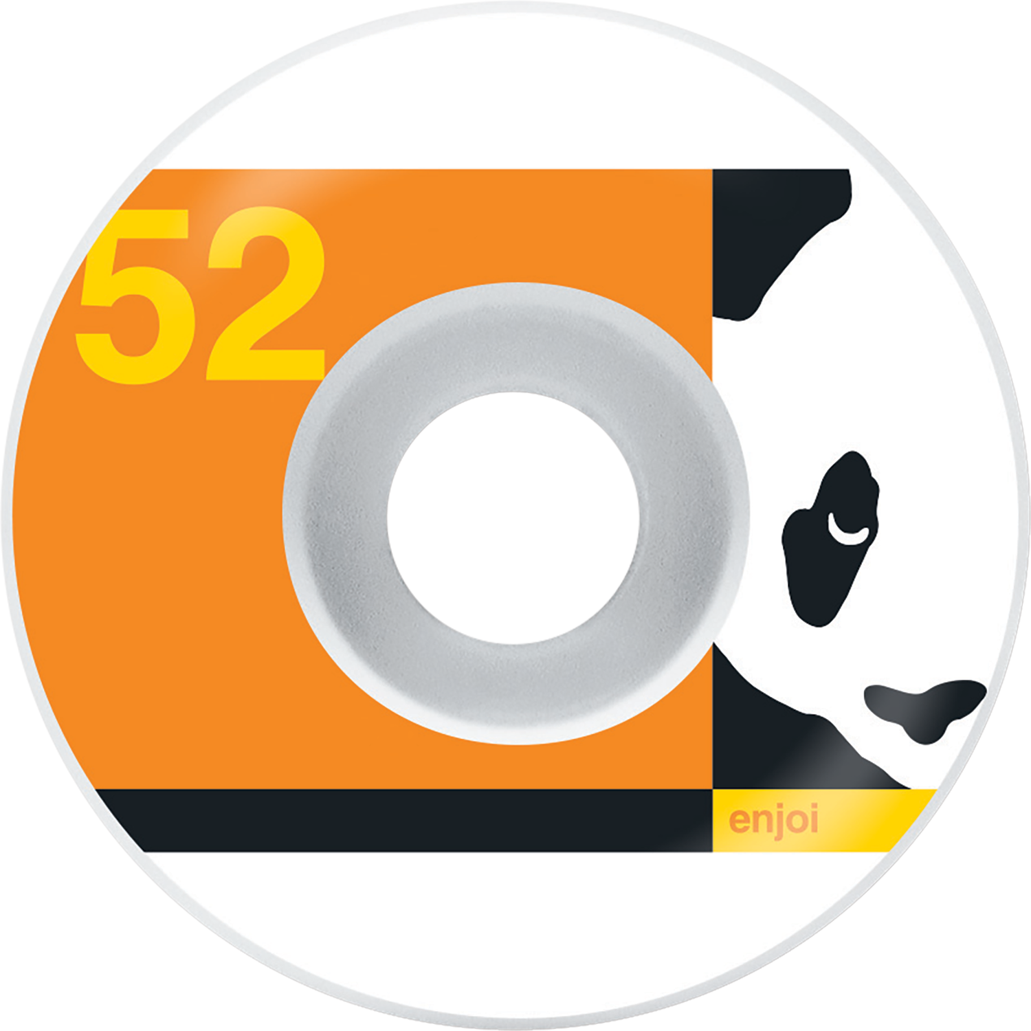 Enjoi Box Panda 52mm White/Orange Skateboard Wheels (Set of 4)