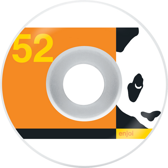 Enjoi Box Panda 52mm White/Orange Skateboard Wheels (Set of 4)