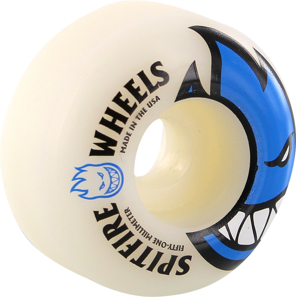 Spitfire Bighead 51mm White W/Blue Skateboard Wheels (Set of 4)