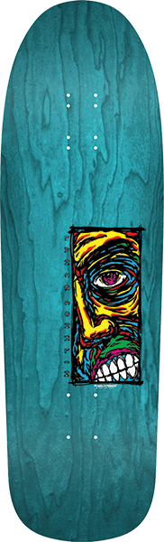 Powell Peralta Conklin Face Skateboard Deck -9.75x32.09 Teal Stain DECK ONLY