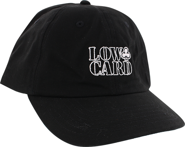 Lowcard Outline Stacked Dad Skate Skate HAT - Skate Skate HAT - Adjustable Black  