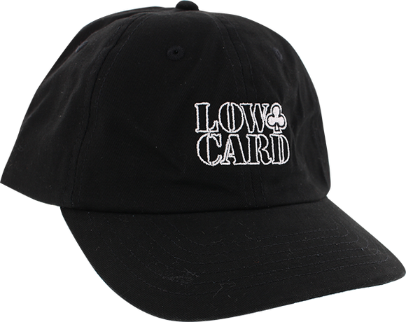 Lowcard Outline Stacked Dad Skate Skate HAT - Skate Skate HAT - Adjustable Black  