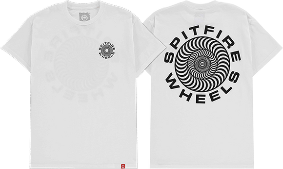 Spitfire Classic 87 Swirl T-Shirt - Size: SMALL White/Black
