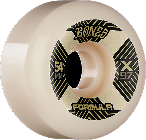 Bones Wheels Xf X97 V6 Wide-Cut 54mm 97a Xcell Nat Skateboard Wheels (Set of 4)