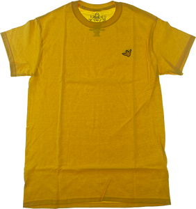 Krooked Birdie Emb Daisy T-Shirt - Size: SMALL Yellow