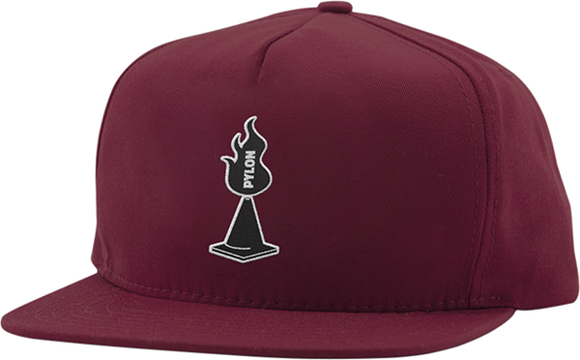 Pylon Logo Snapback Skate Skate HAT - Adjustable Maroon  