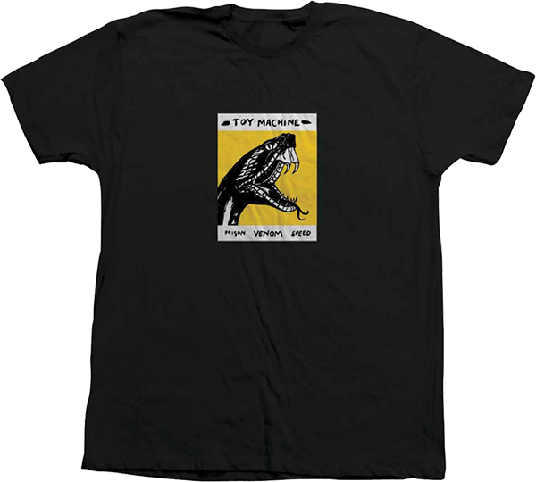 Toy Machine Snake T-Shirt - Size: LARGE Black
