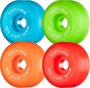 Ml A-Cut 54mm 101a Asst.Green/Red/Blue/Orange  Skateboard Wheels (Set of 4)