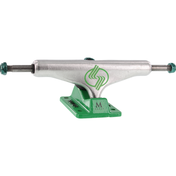 Silver M-Class Hollow 7.75 Polished/Green Skateboards Trucks (Set of 2)
