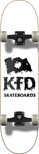 KFD Thrashed Stacked Complete Skateboard -7.75 White 