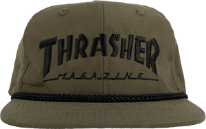 Thrasher Rope Skate HAT - Adjustable Olive/Black 