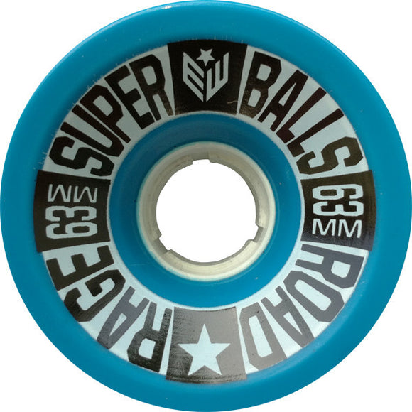 Earthwing Superballs Road Rage 63mm 81a Blue/White Wheels (Set Of 4) - Universo Extremo Boards