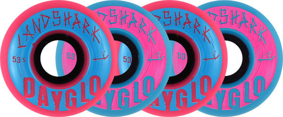 Landshark Dayglo Combo 53mm Blue/Pink Skateboard Wheels (Set Of 4) - Universo Extremo Boards