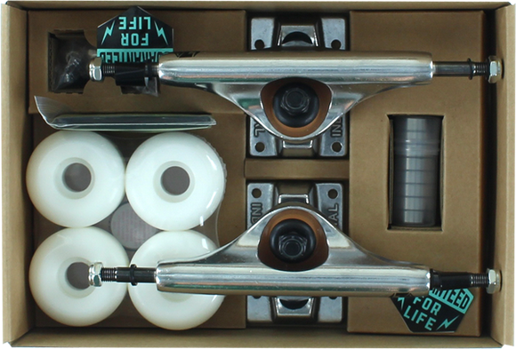 Ins Component Pack 5.0 Raw/Raw W/52mm White Skateboard Trucks (Set of 2)