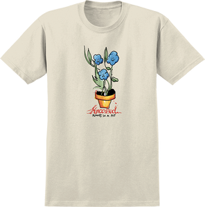 Krooked Blue Flowers T-Shirt - Size: SMALL Natural