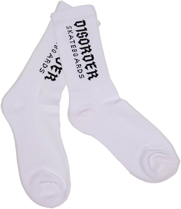 Disorder Logo Crew Socks White/Black 