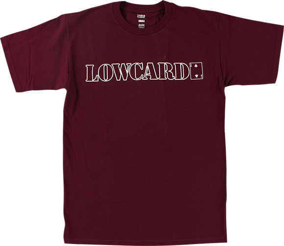 Lowcard Standard Line T-Shirt - Size: SMALL Maroon/White