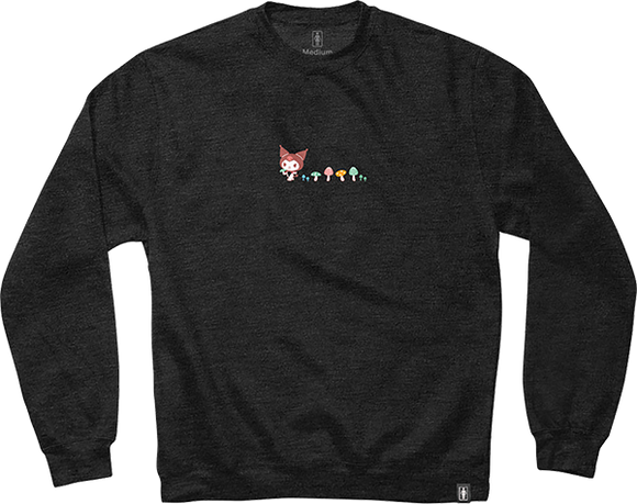 Girl Hello Kitty Shroom Trail Crew Sweatshirt - LARGE Charcoal