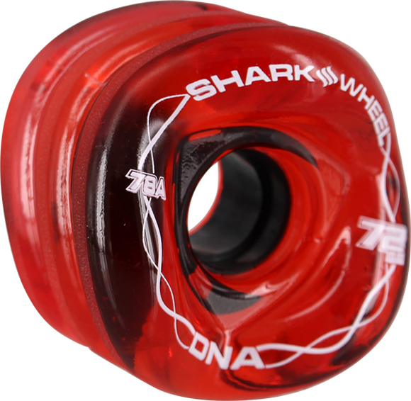 Shark Dna 72mm 78a Trans.Red/White Longboard Wheels (Set of 4)