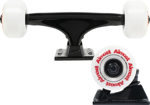 Ten/Almost Assembly 5.25 Black/Black W/52mm Color Wheel Skateboard Trucks (Set of 2)