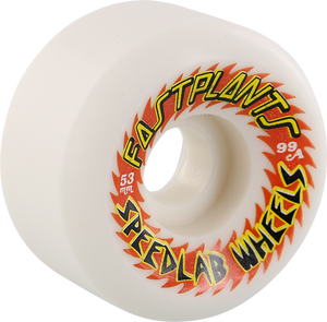 Speedlab Fastplants 53mm 99a White Skateboard Wheels (Set of 4)