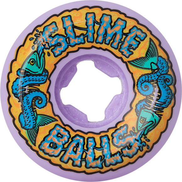 Slime Balls Fish Balls Speed Balls 54mm 99a Purple Skateboard Wheels (Set of 4)