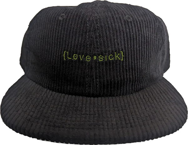 Lovesick Logo Cord Skate HAT - Adjustable Black/Olive 