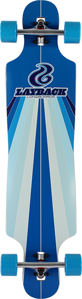 Layback Sun Stripe Drop Through Complete Skateboard -9.75x40 Blue 