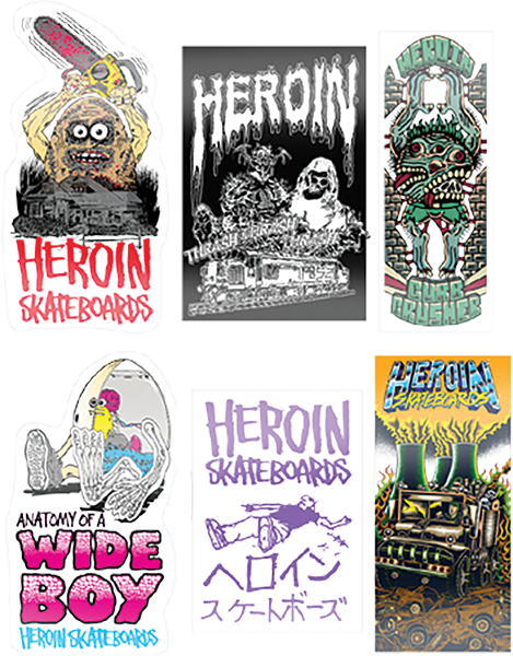 Heroin 12/Pk Assorted  Teggxas Sticker Pack Assorted 