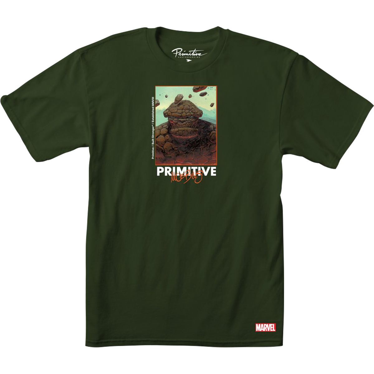 Primitive Marvel The Thing T-Shirt - Size: SMALL Military Green