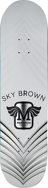 Monarch Brown Horus Skateboard Deck -8.0 White/Silver/Sil R7 DECK ONLY