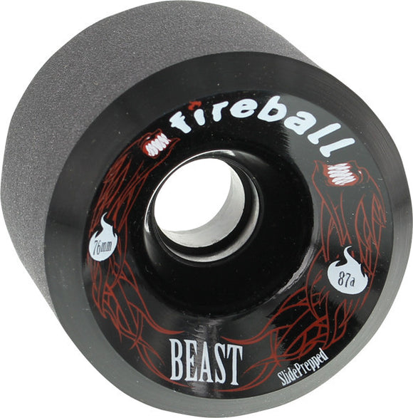 Fireball Beast 76mm 87a Black Skateboard Wheels (Set of 4) - Universo Extremo Boards
