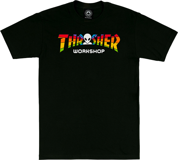 Thrasher X Alien Workshops Spectrum T-Shirt - Size: SMALL Black