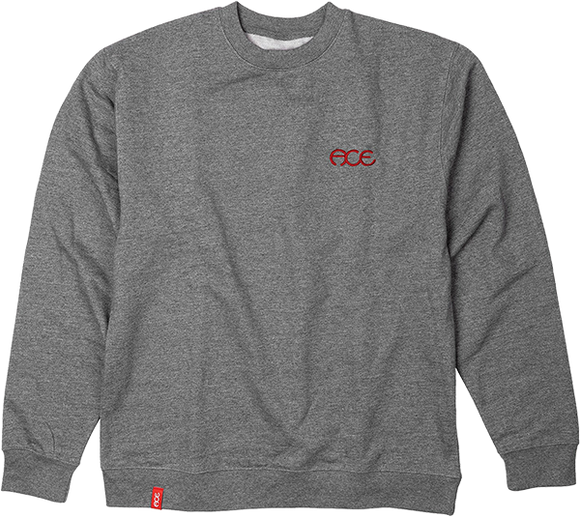 Ace Hutch Crew Sweatshirt - LARGE Gunmetal/Red