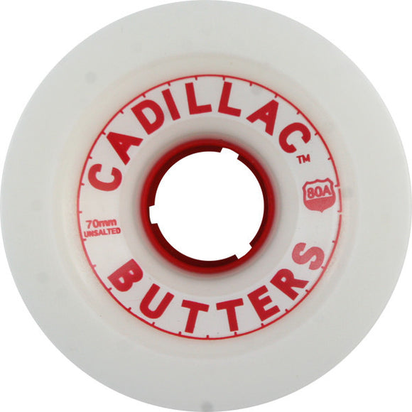 Cadillac Butters 70mm 80a White Skateboard Wheels (Set of 4) - Universo Extremo Boards