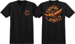 Spitfire Flamed Flying Classic T-Shirt - Size: SMALL Black
