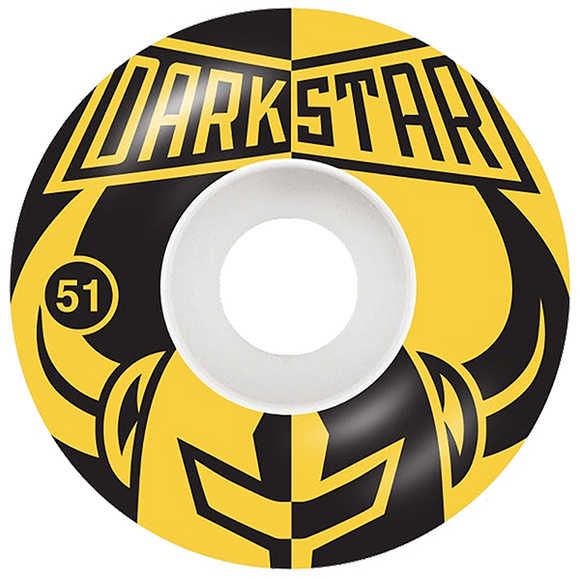 Darkstar Divide 51mm White/Mustard Skateboard Wheels (Set of 4)