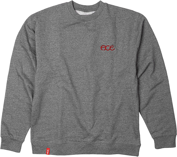 Ace Hutch Crew Sweatshirt - SMALL Gunmetal/Red