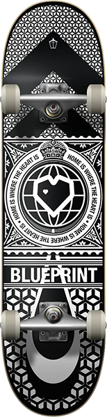 Blueprint Home Heart Complete Skateboard -8.0 Black/White 