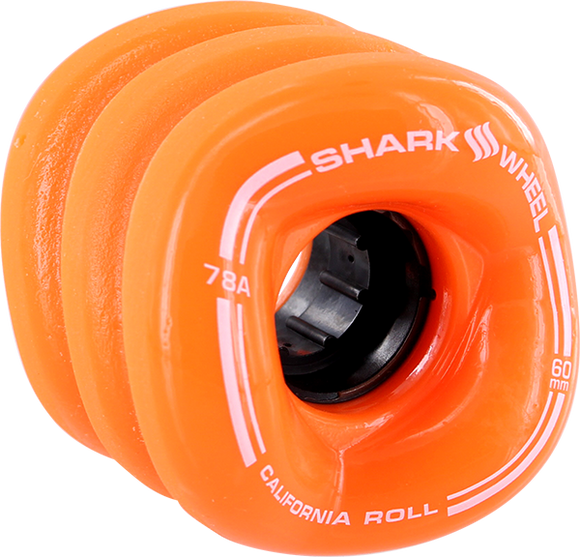 Shark California Roll 60mm 78a Solid Orange Skateboard Wheels (Set of 4)
