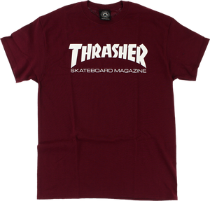 Thrasher Skate Mag T-Shirt - Size: SMALL Maroon/White