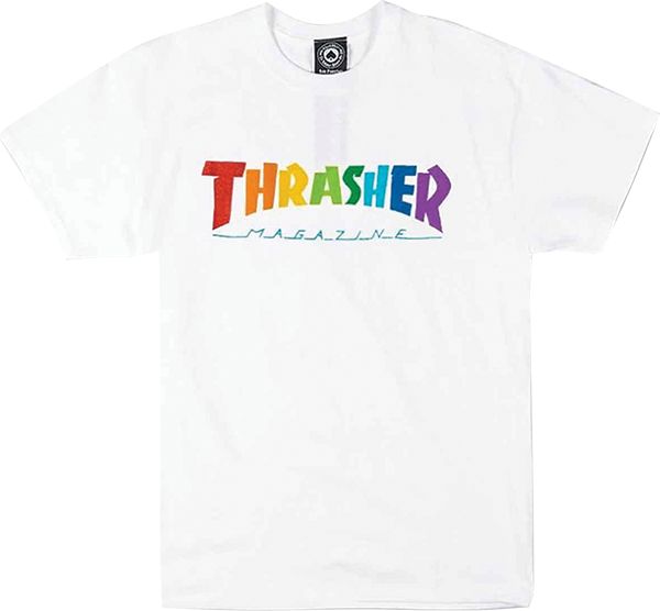Thrasher Rainbow Mag T-Shirt - Size: MEDIUM White