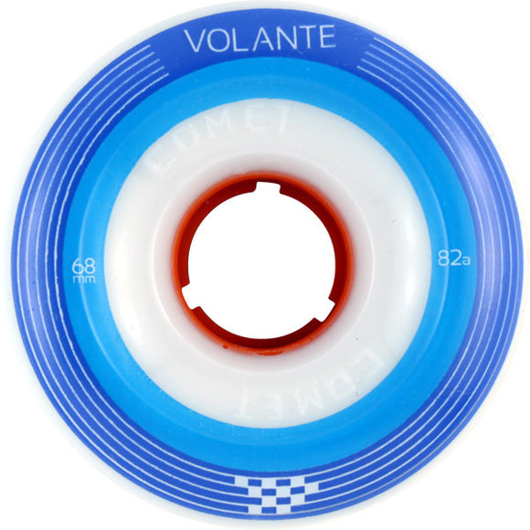 Volante Center-Set Checker 68mm 82a White/Orange/Blue Skate Wheels (Set of 4) - Universo Extremo Boards