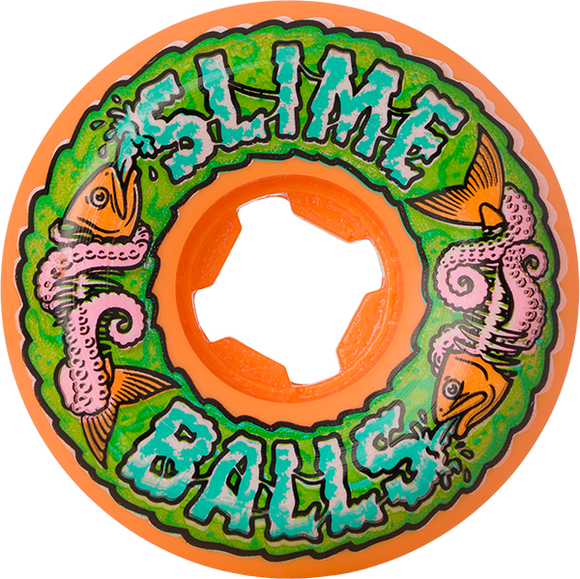 Slime Balls Fish Balls Speed Balls 56mm 99a Orange Skateboard Wheels (Set of 4)