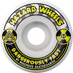 Hazard Cs Conical Alarm 52mm White/Yellow Skateboard Wheels (Set of 4)