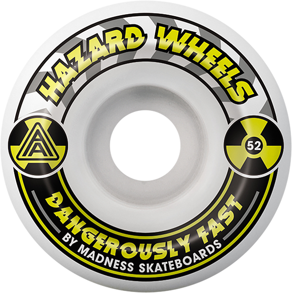 Hazard Cs Conical Alarm 52mm White/Yellow Skateboard Wheels (Set of 4)