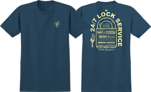 Real On Lock T-Shirt - Size: SMALL Blue Dusk