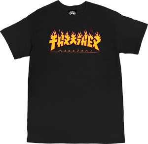 Thrasher Godzilla Flame T-Shirt - Size: X-LARGE Black