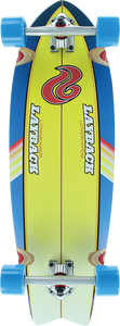Layback South Swell Cruiser Complete Skateboard -9.5x30 Yellow/Blu 