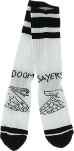 Doom Sayers Snake Shake Crew Socks White/Black - Single Pair 
